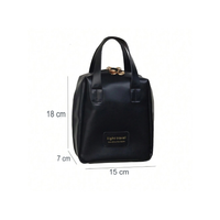 MagiDeal Tas Kosmetik Make Up Travel Organizer Bag Portable PU Leather black edition