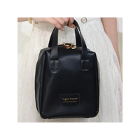 MagiDeal Tas Kosmetik Make Up Travel Organizer Bag Portable PU Leather black edition
