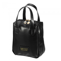 MagiDeal Tas Kosmetik Make Up Travel Organizer Bag Portable PU Leather black edition