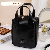 MagiDeal Tas Kosmetik Make Up Travel Organizer Bag Portable PU Leather black edition
