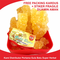 Gula Batu 250 gram Kristal Kuning Asli Merk Super Herbal Kualitas Cirebon Yogya Jogja