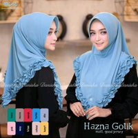 Danisha Khimar Jersy Rempel Bergo Kerudung Instan / Khimar Murah