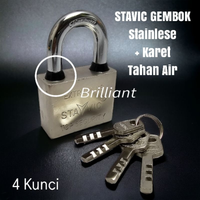 Stainlese Gembok Rumah / Pagar Universal + Karet Pelindung Air