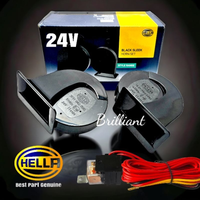 Horn Klakson Dobel Keong Black Sleek - HELLA Original - Khusus 24v Truk Pengguna 2 Aki