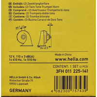 Klakson Hella Dobel Keong - JP Kuro - Single Pin Kaki Toyota