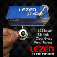 Bohlam Halogen S25 Putar - LEZEN Original - 12v / 24v - Single K1 / Dobel K2 - Bohlam Sein / Stop / Atret