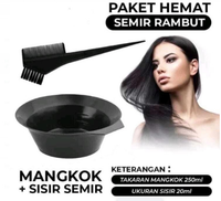 Sisir kuas dan mangkok semir cat rambut