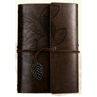 Buku Catatan Binder Kulit Retro Leaf Kertas A5 - BSD666